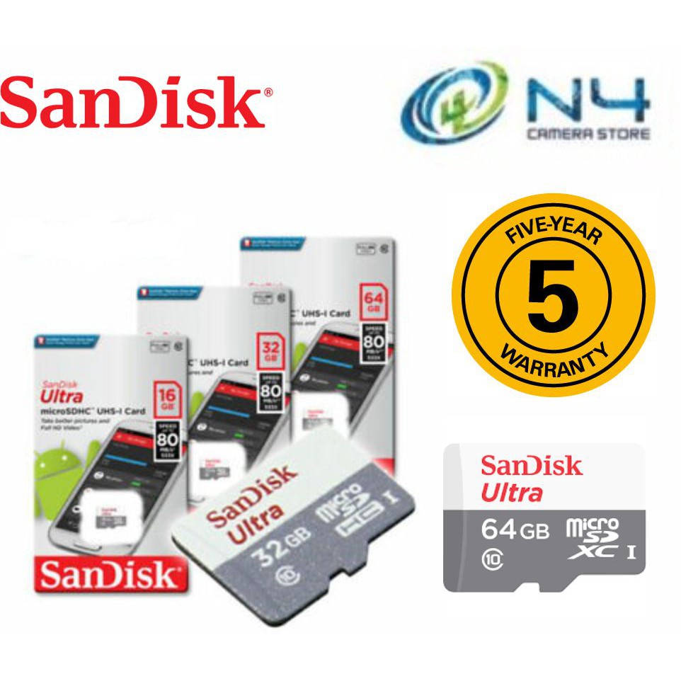 Sandisk Memory Card Without Adapter 16GB/32GB/64GB/80MB Shopee Malaysia