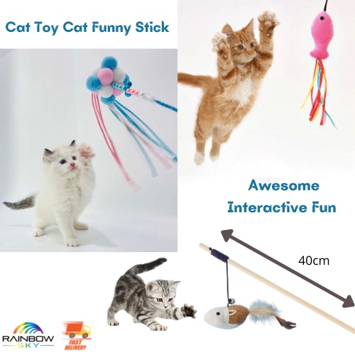 Cat Toy Teaser Fun Interactive Mainan Kucing Training Teaser | Shopee ...