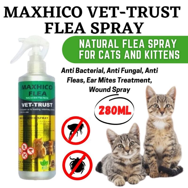 Maxhico Flea Vet Trust Medicated Spray For Cats Kittens Kucing Photo Inspiration