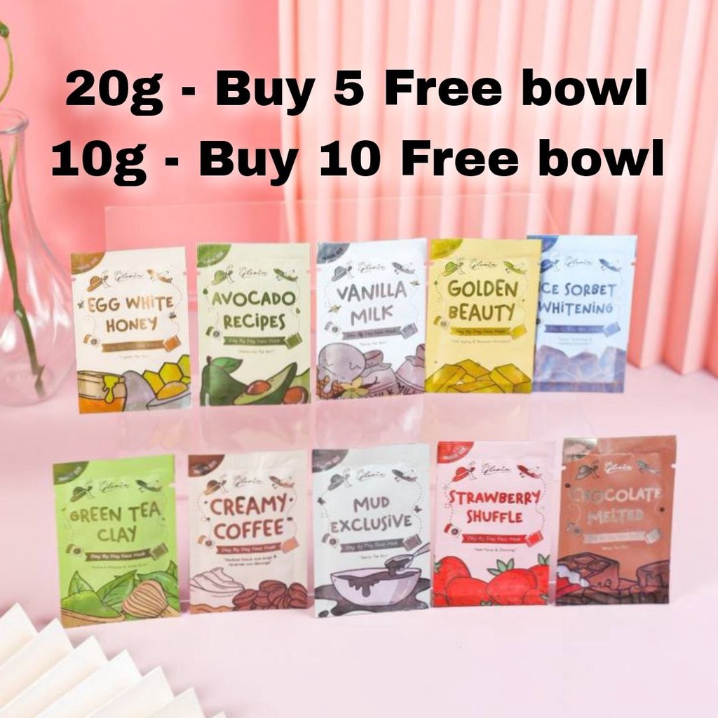 10gr & 20gr Masker by Lea Gloria Masker Murah Powder Mask Clay Mask Masker Organik Masker Best Gift Box Hadiah Harijadi