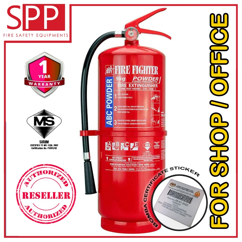 SIRIM Certified FireFighter SRI Eversafe 9KG ABC Dry Powder Type Fire ...