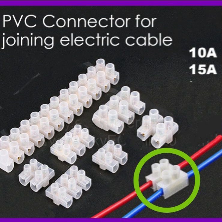 10A 15A PVC Cable Connector / Connector Terminal Block 12 Position ...