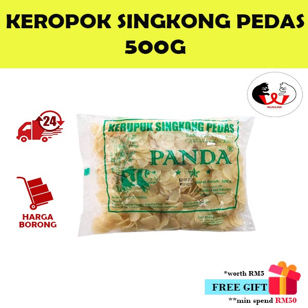 500g Keropok Singkong Pedas Cap Panda | Panda Brand Vegetable Cracker