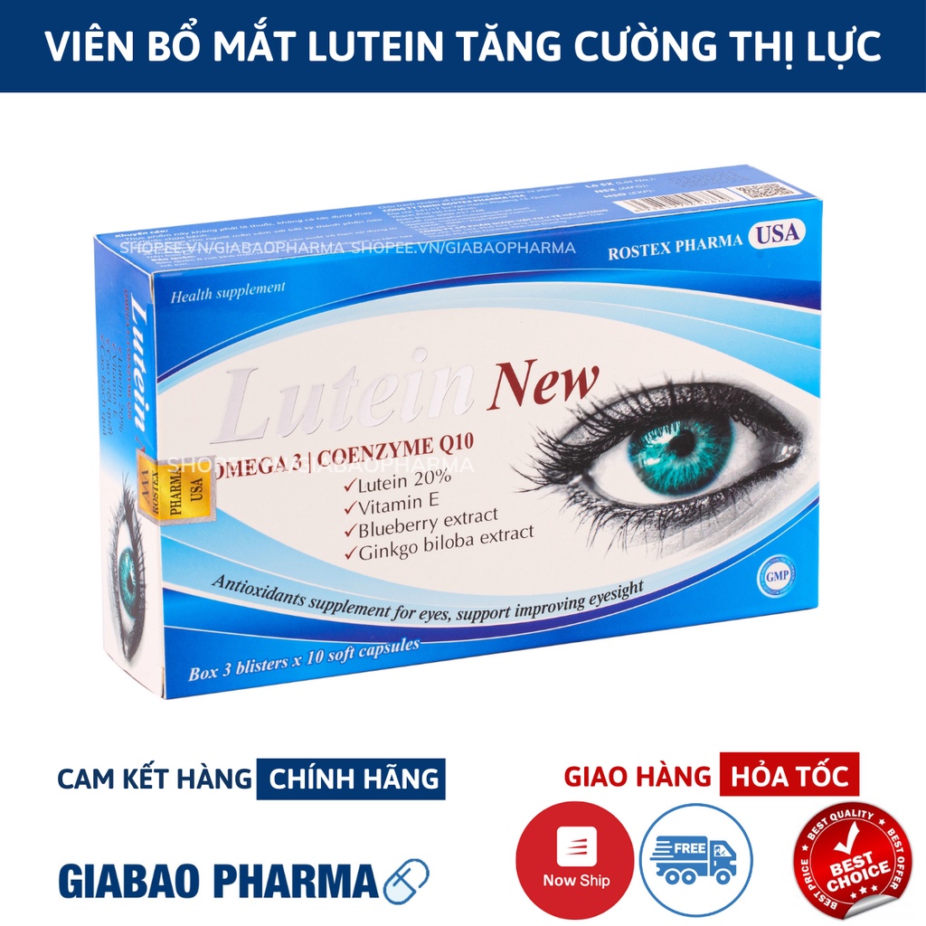 Lutein NEW eye tonic tablets improve eyesight Box of 30 capsules