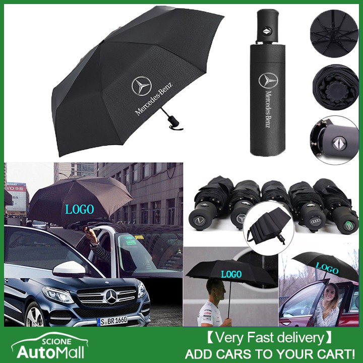 mercedes umbrella in car