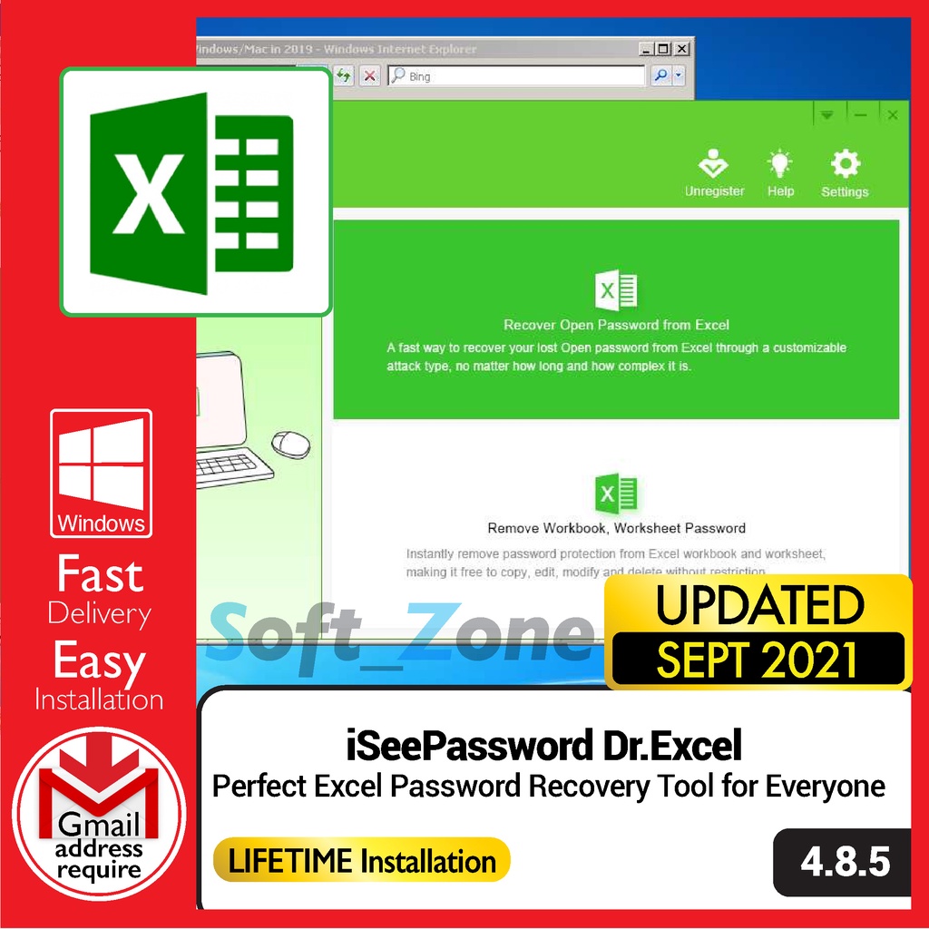 iSeePassword Dr.Excel 4.8.5 - Perfect Excel Password Recovery Tool for Everyone [WINDOWS x64] - Digital Download