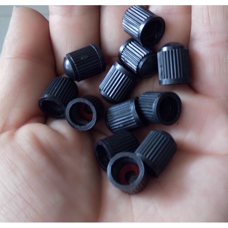 Kungfu Mall 50PCS Plastic Tyre Valve Stem Caps with Seal Ring for Cars Black Bike Trucks Bicycle Motorcycles Tire Tyre Valve Dust Caps 