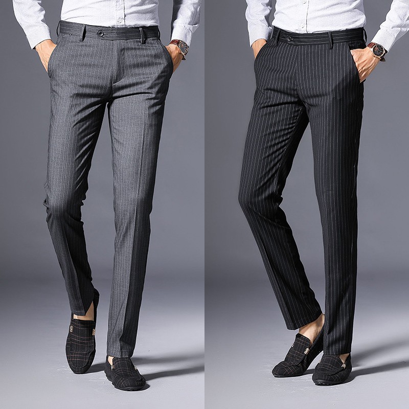striped formal pants mens