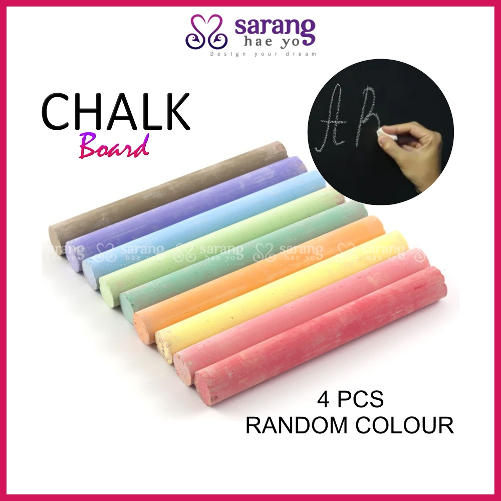 4PCS Colorful Eco-Friendly Chalk Blackboard Chalk Stationery School Kapur Papan Hitam Kapur Papan Hitam Menu Kanak Kanak