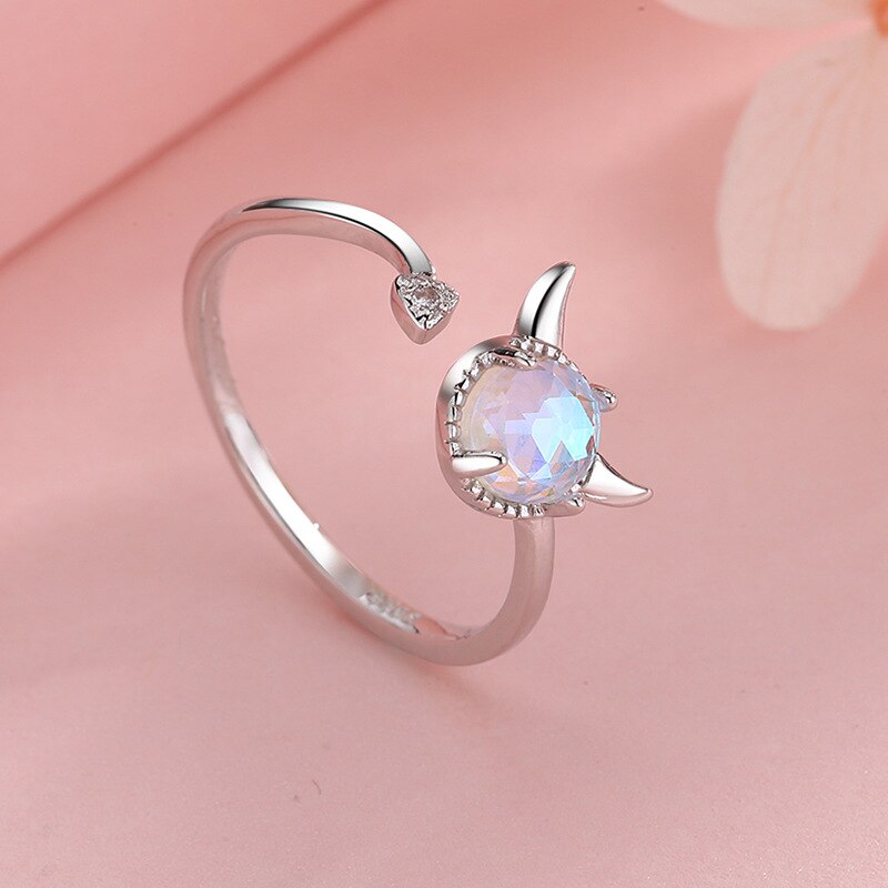 Moonstone Demon Ring For Girls Elegant Fashion Jewelry Gift_voghion.com