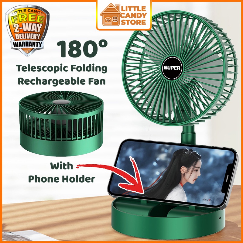 Portable Folding Fan Mini Rechargeable Battery USB Mini Fan Strong Wing Adjustable Desktop Table Deak Fan Kipas Mini 小风扇