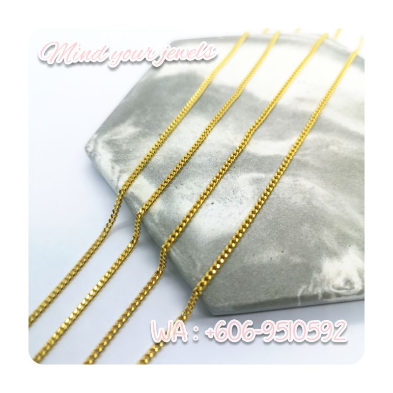 Buy Mindyourjewels Rantai Leher Mesin Padu Emas 916 Dewasa Kanak Kanak 40cm 44cm Gold Chain 916纯金侧身链 Seetracker Malaysia
