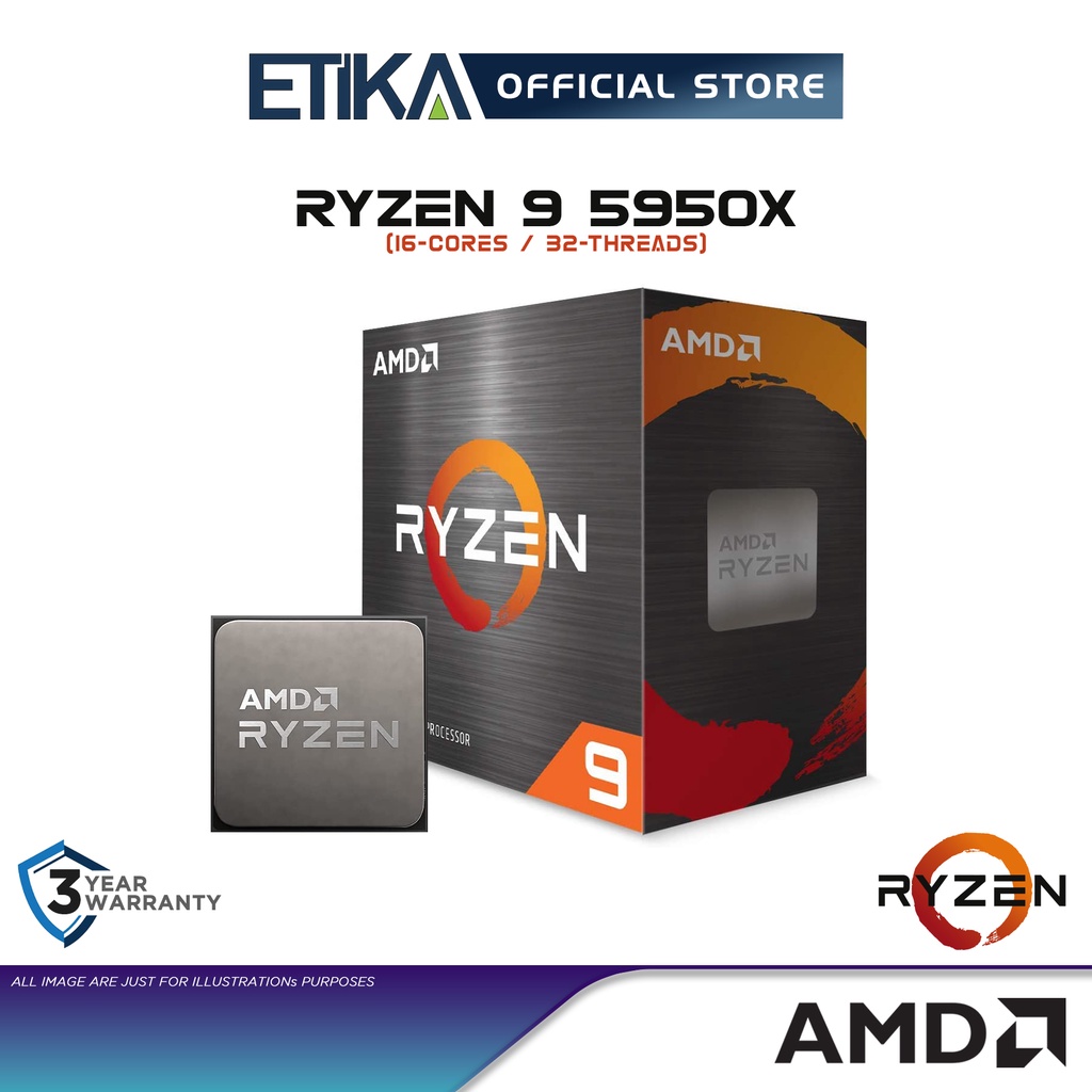 AMD Ryzen 9 5950X 16Cores AM4 Socket Performance Gaming Processor No Cooler Included