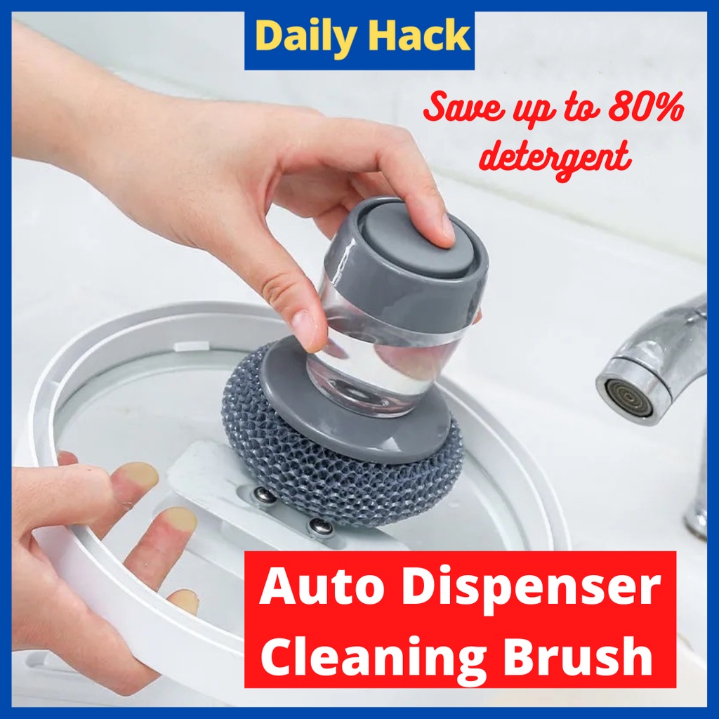 Kitchen Dish Wash Dishwasher Dishwashing Cleaning Detergent Soap Dispenser Steel Wire Brush Sabun Pencuci Kuali Pinggan