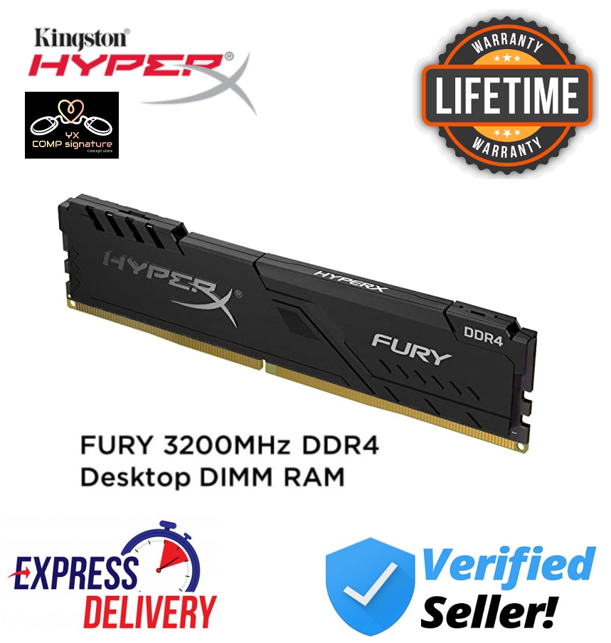 Kingston HyperX FURY 8GB 3200MHz DDR4 CL18 DIMM - Black HX432C16FB3/8 ...