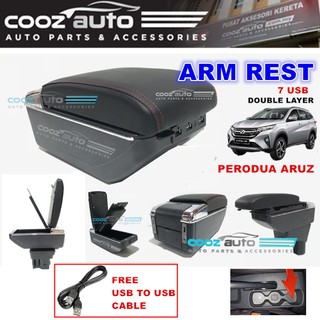 Perodua Aruz 7 USB Double Layer Arm Rest Armrest Console 