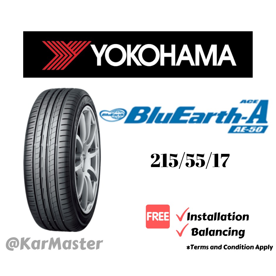 215 55 17 Yokohama Bluearth A Ae50 With Installation Shopee Malaysia