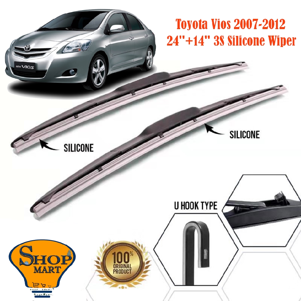 Toyota Vios Wiper 3 Sections Mugen Wiper Soft Silicone Wiper Hybrid