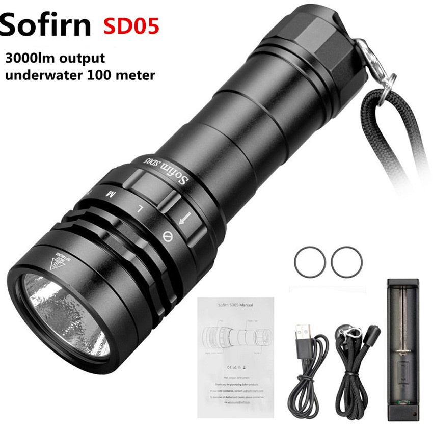 Sofirn SD05 Super Bright 3000 lumen Cree XHP50.2 LED LED Diving