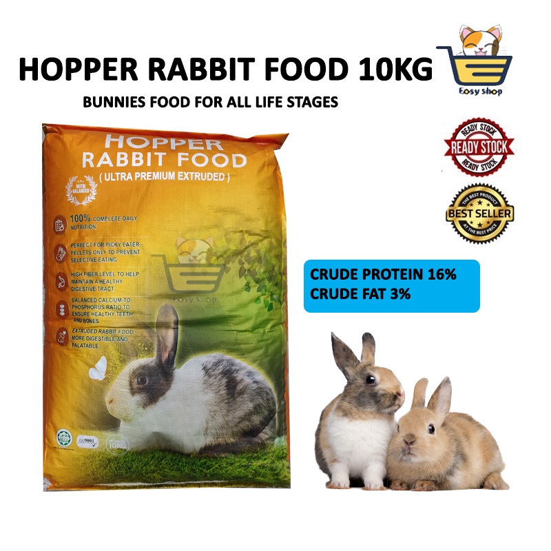 Hopper Rabbit Food 10KG Ultra Premium Extruded Rabbit Pellet Rabbit