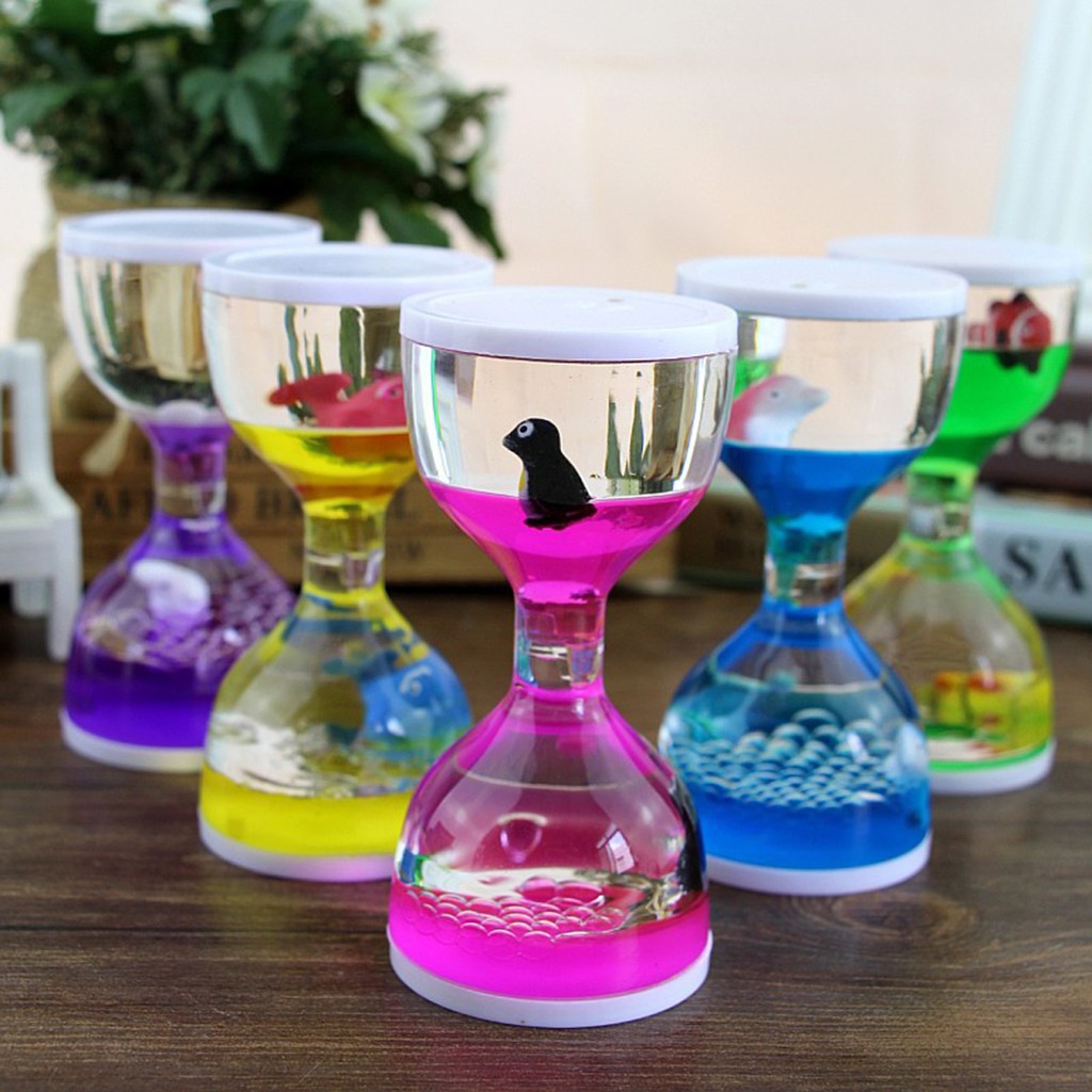Yw Floating Liquid Motion Visual Oil Hourglass Bubbler Timer