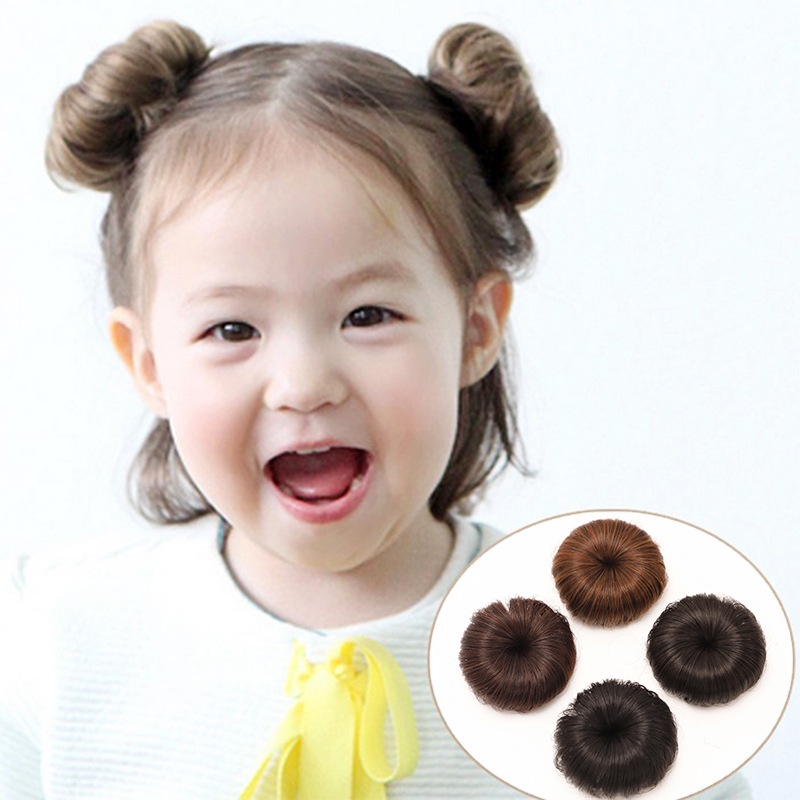 2pcs]Baby Girls Wig Ball Flower Hairpin Clip Children's hair bun clip hair  flower | Shopee Malaysia