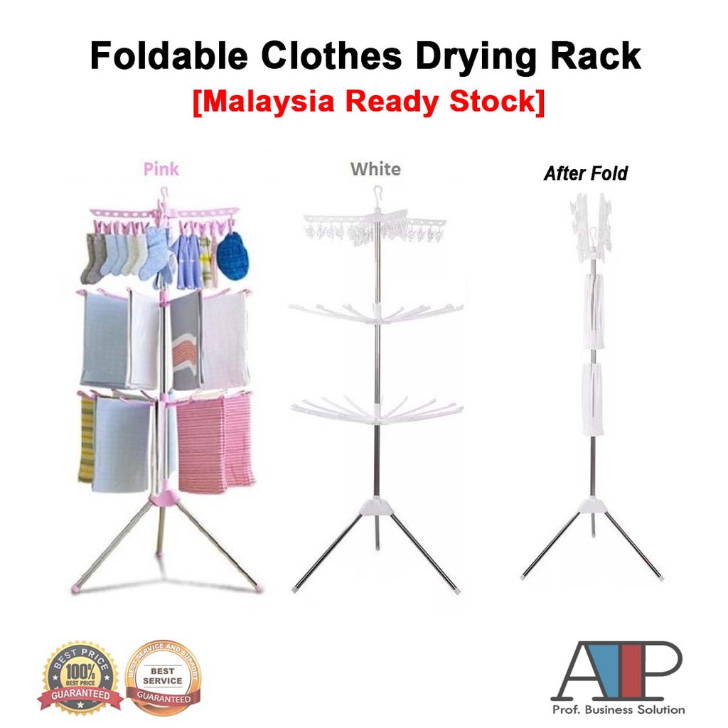 3 Tier Foldable Clothes Drying Rack Ampaian Penyidai Baju Hanger Laundry Hanging Drying Rack Shopee Malaysia