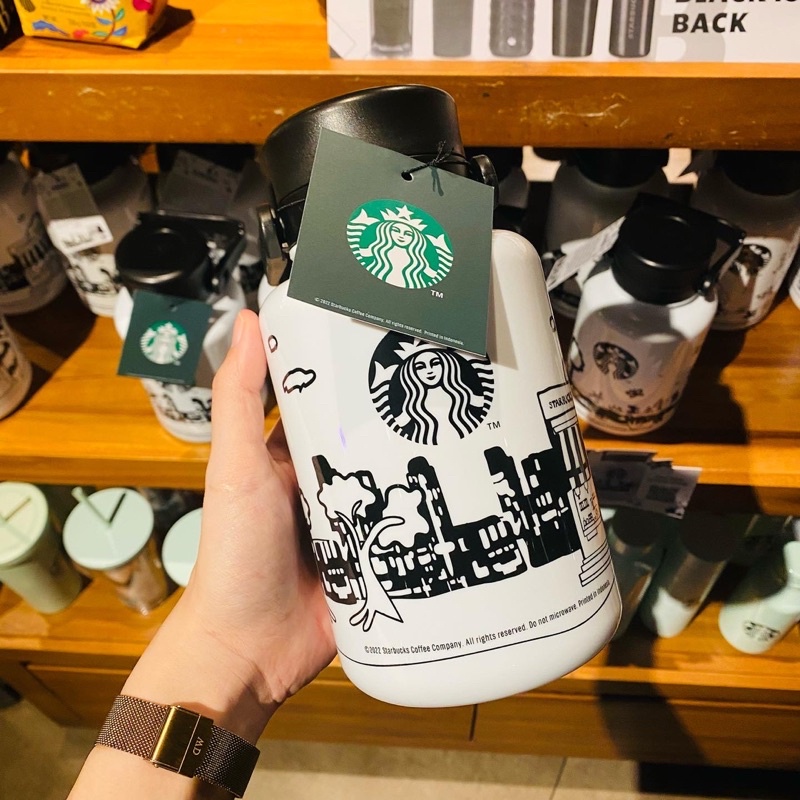 Starbucks X Kreaby Tumbler Reuseable cup sbux 100 original water bottle 1L Shopee Malaysia