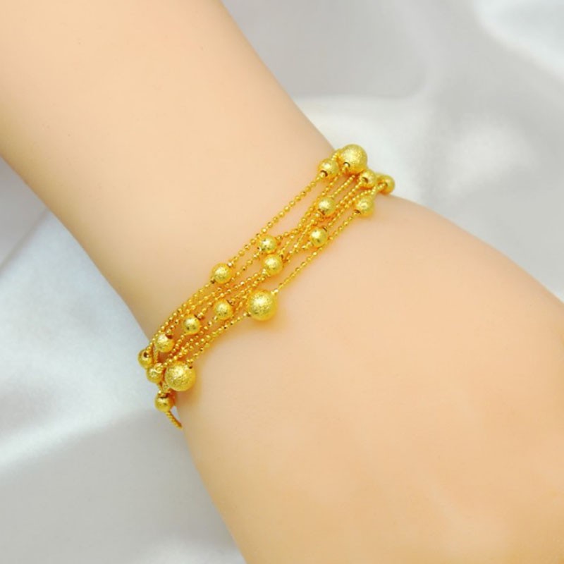 MoNo 24K Gold Plated Fine Beads Bracelet (Gold) Shopee Malaysia
