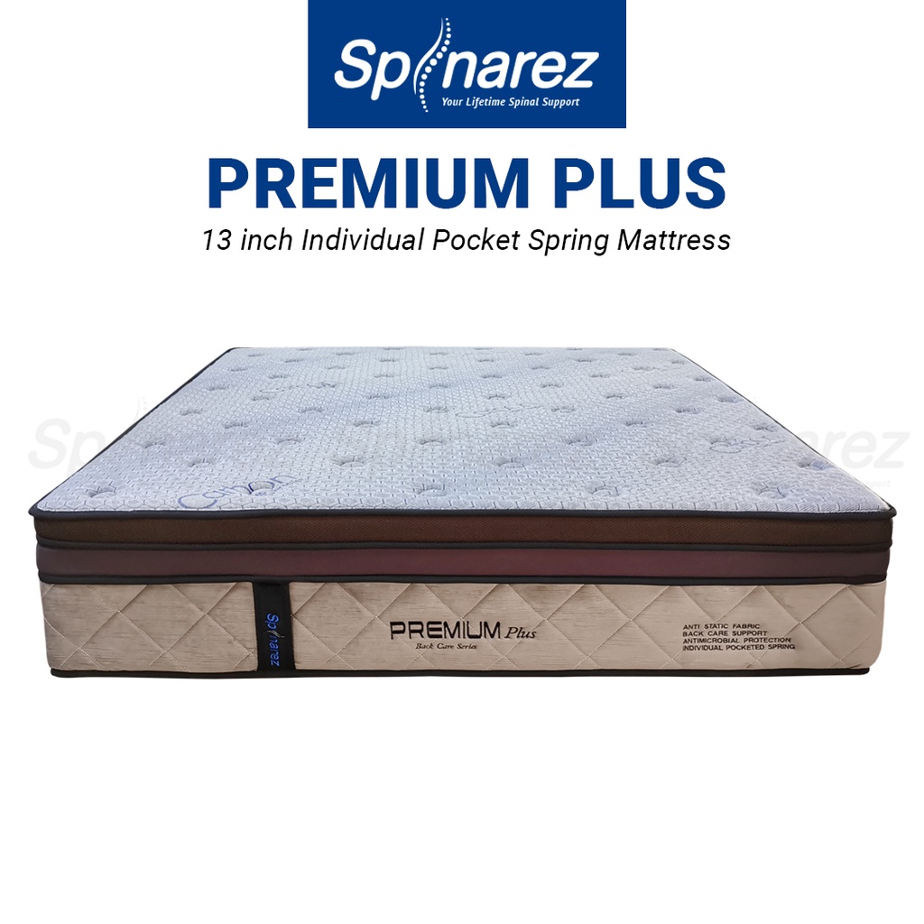 SpinaRez Premium Plus Mattress 13 inch Individual Pocket Spring Mattress (King/Queen/Super Single/Single)