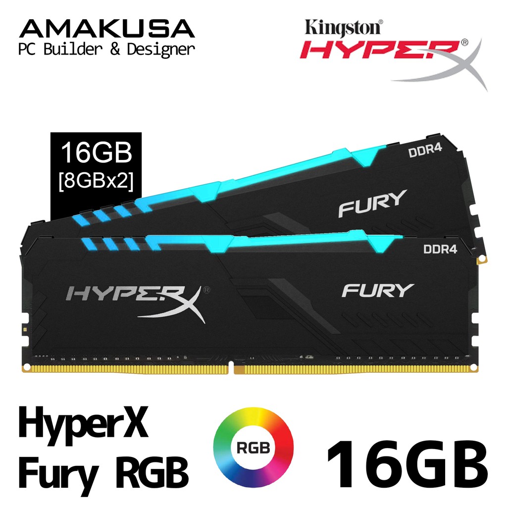 Kingston HyperX Fury RGB 16GB DDR4 2666 3200 MHz Gaming RAM (2*8GB ...