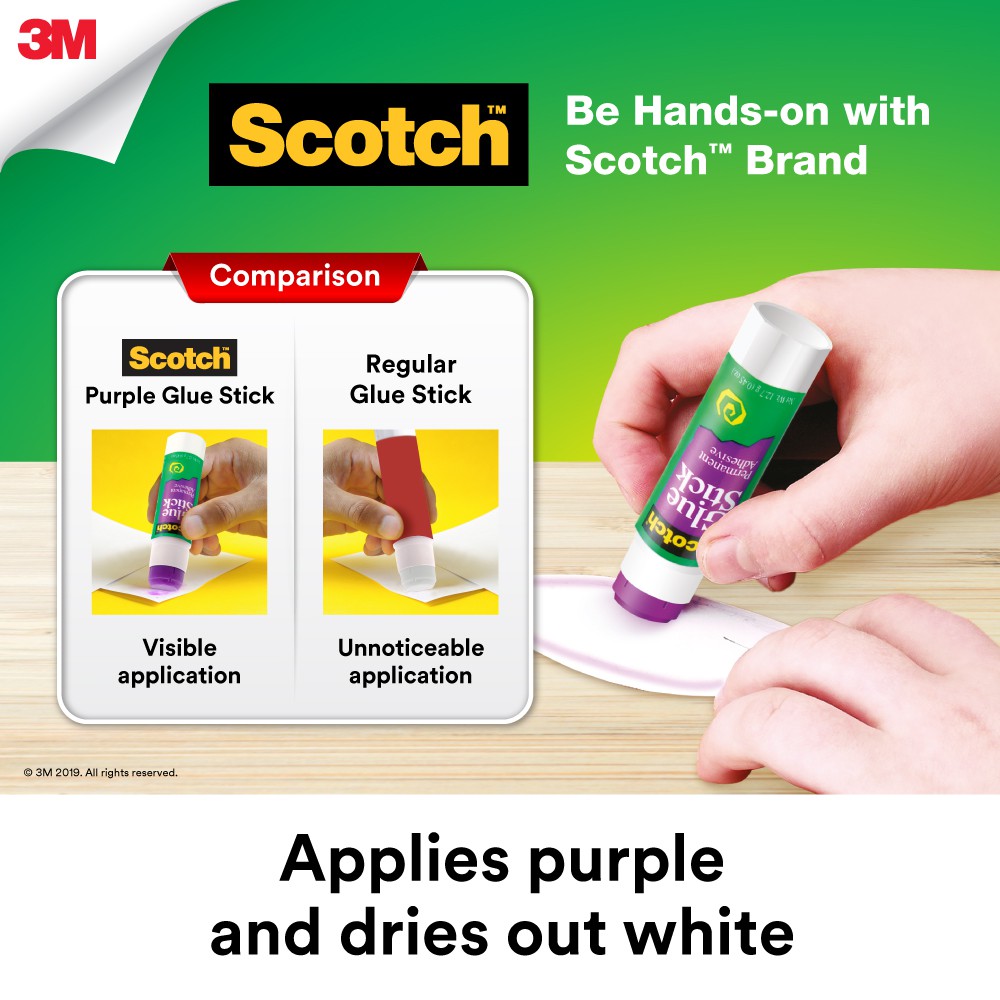 3M Scotch Permanent Adhesive Glue Stick 7g Value Pack 7G WHITE PGMall