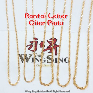 Wing SIng 916  Gold Hollow Rope Chain Bracelet Rantai 