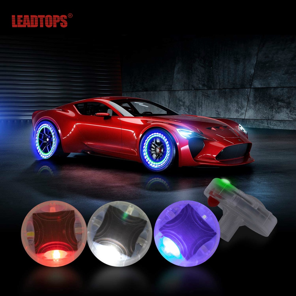 LEADTOPS Wheel Tire Valve Cover Light Solar LED RGB Nozzle Air Valve