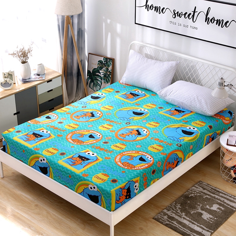 Sesame Street Bed Cover Mattress Cover For Bed 1 2m 1 5m 1 8m Fitted Sheet For Boys Girls Bedroom Decor