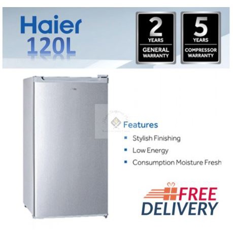 Original Haier Mesin Peti Sejuk 1 Pintu Single Door 120l Refrigerator Hr 135h Shopee Malaysia