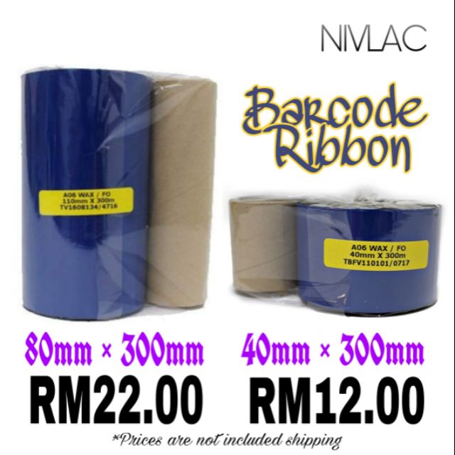 [READY STOCK] NIVLAC 40 / 80 mm x 300 m Barcode Ribbon Thermal Transfer ...