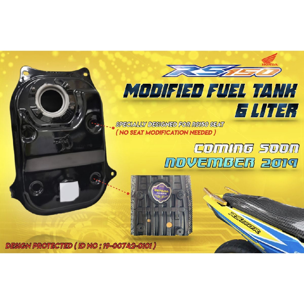 Fuel Tank 6l Honda Rs150 Rs150r 100 Original Rapido Espada Shopee Malaysia