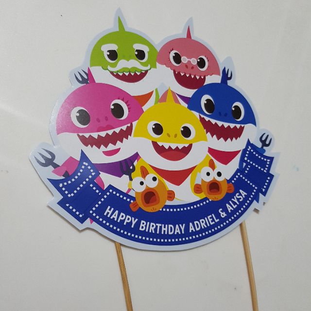 Pink Fong Baby Shark Birthday Cake Topper Cake Centerpiece Cake Decorations Shopee Malaysia