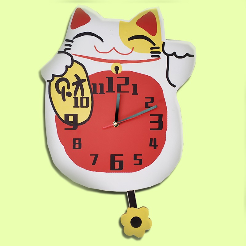 lucky cat clock