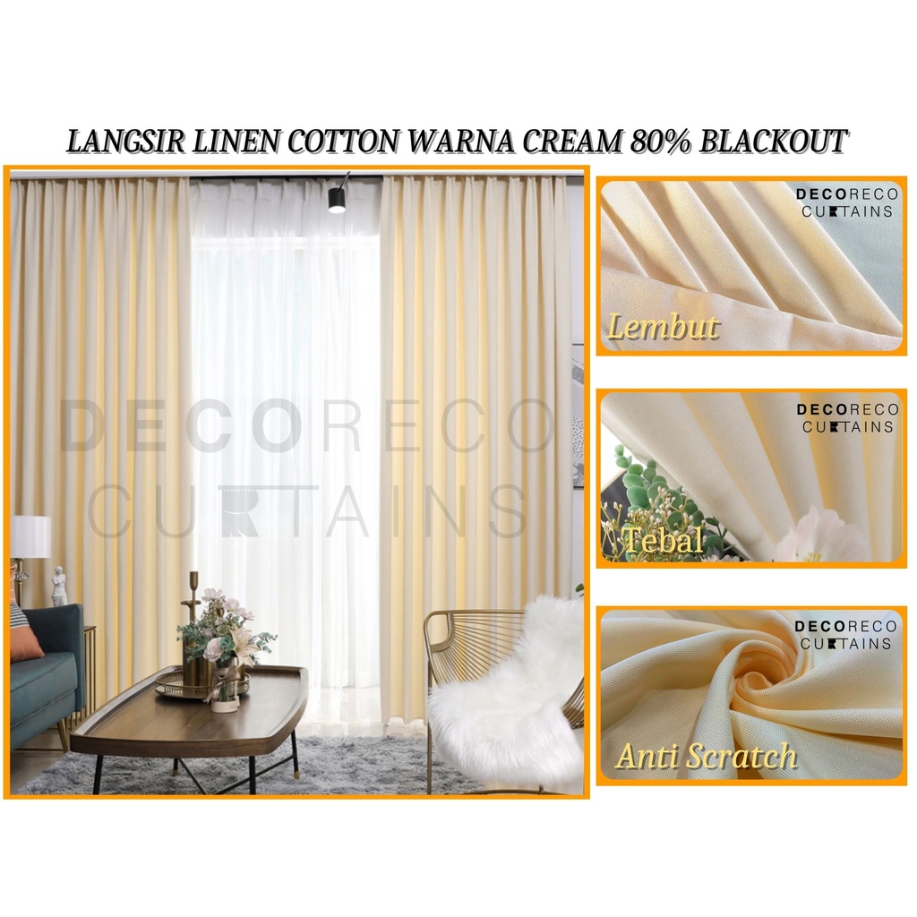 Shopee CNY Sale 2023 | New Curtains LINEN Langsir | Tebal 80% Blackout ...