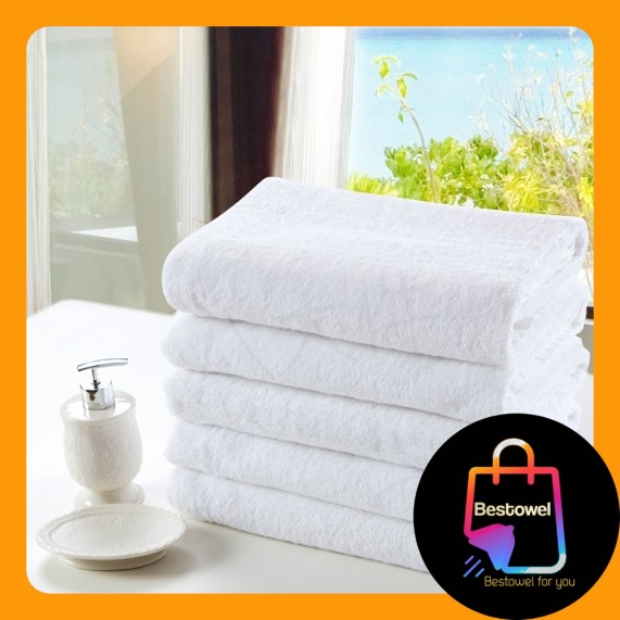 Ready Stock Plain White Bathroom Shower Towel Sheet Three Size Choice