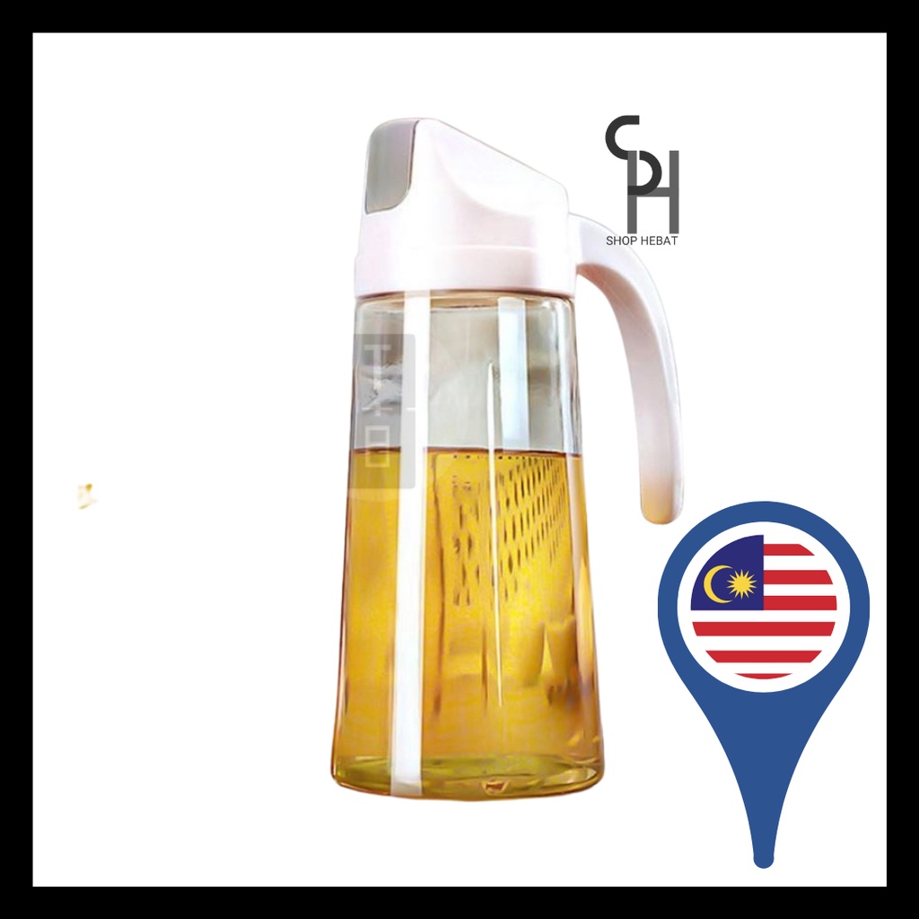 HEBAT630ML Dispenser Botol Perasa Masak Botol Minyak Masak Sos Kaca Penyimpanan Minyak Cuka Dapur rumah