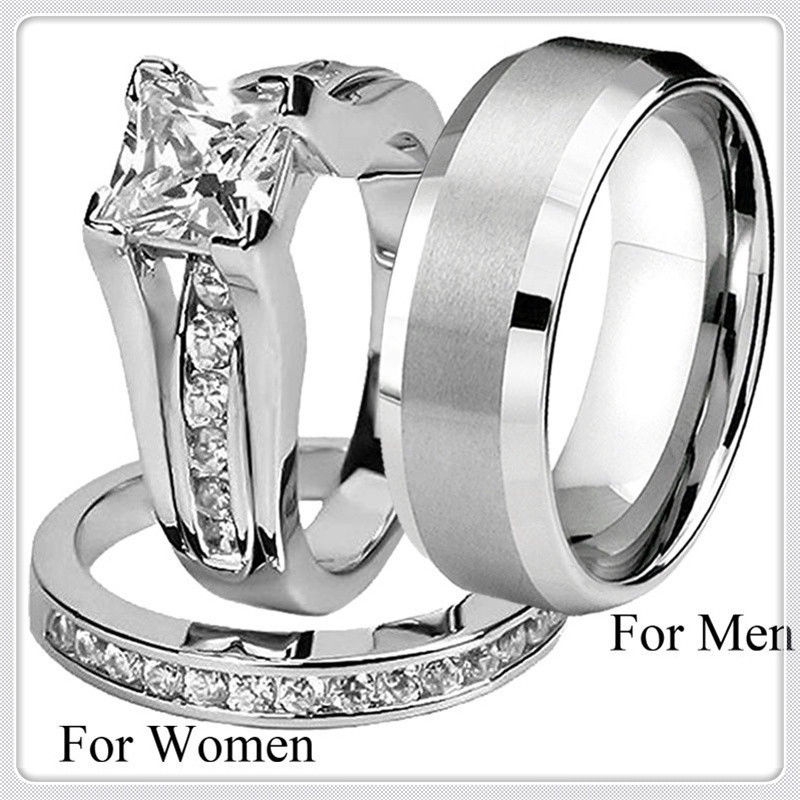 5.80/ct Lab diamond White Sapphire Wedding Ring 10KT White Gold Jewelry Fashion