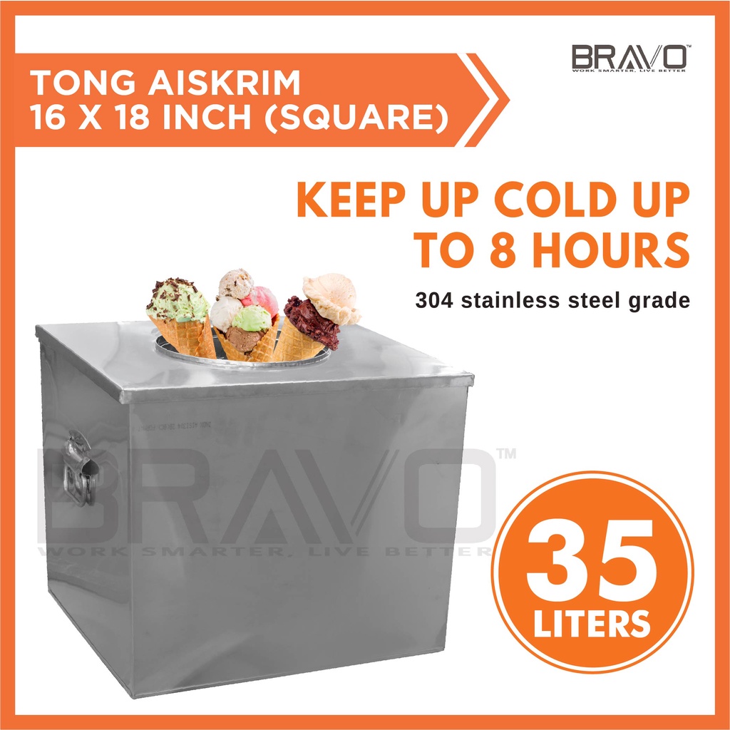 Tong Aiskrim Murah Aiskrim Tong Ais Krim Tong Ice Cream Tong Stainless Steel Ice Cream Container Tong Aiskrim Petak 1618