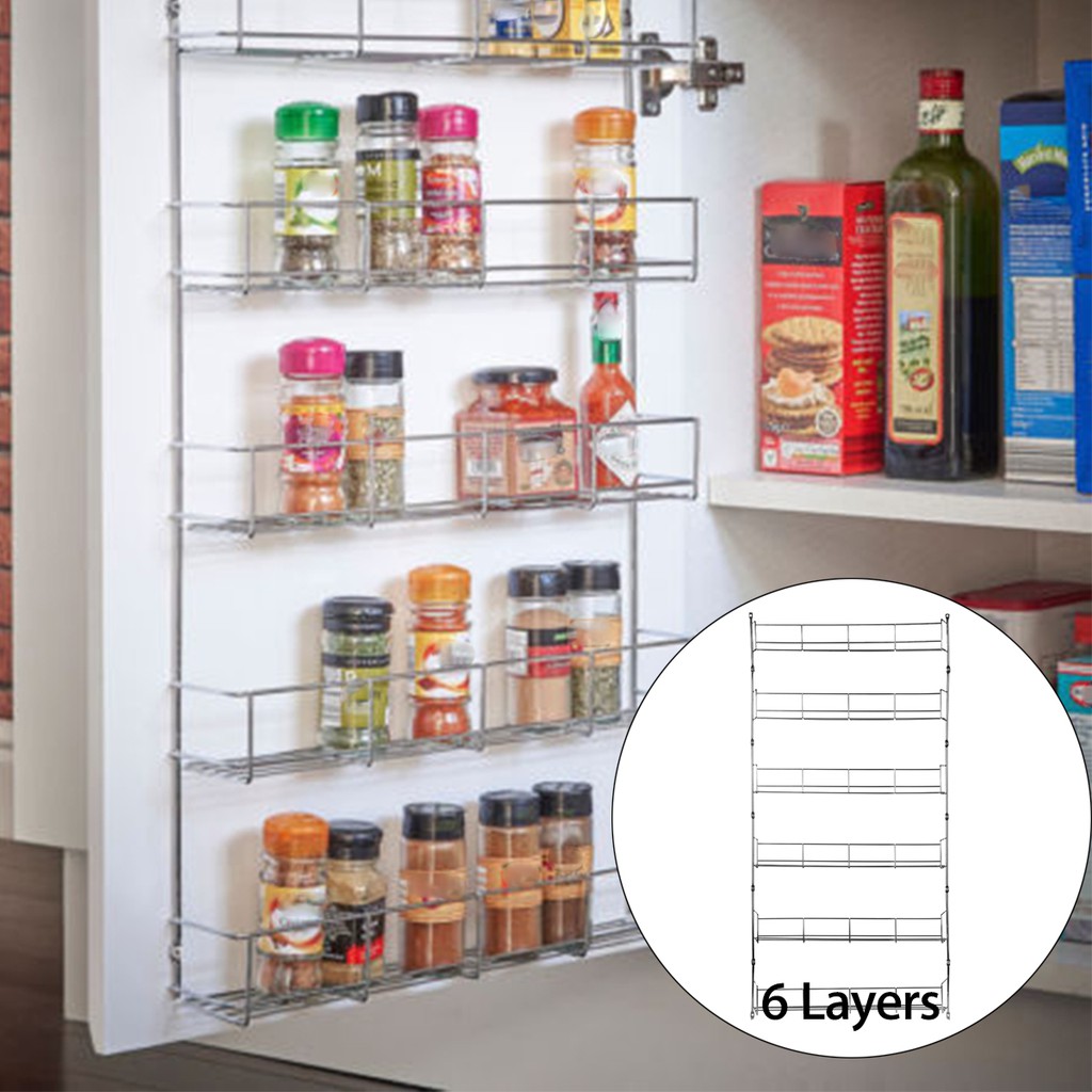 Kitchen Spice Rack Cabinet Organizer Wall Mount Storage Shelf