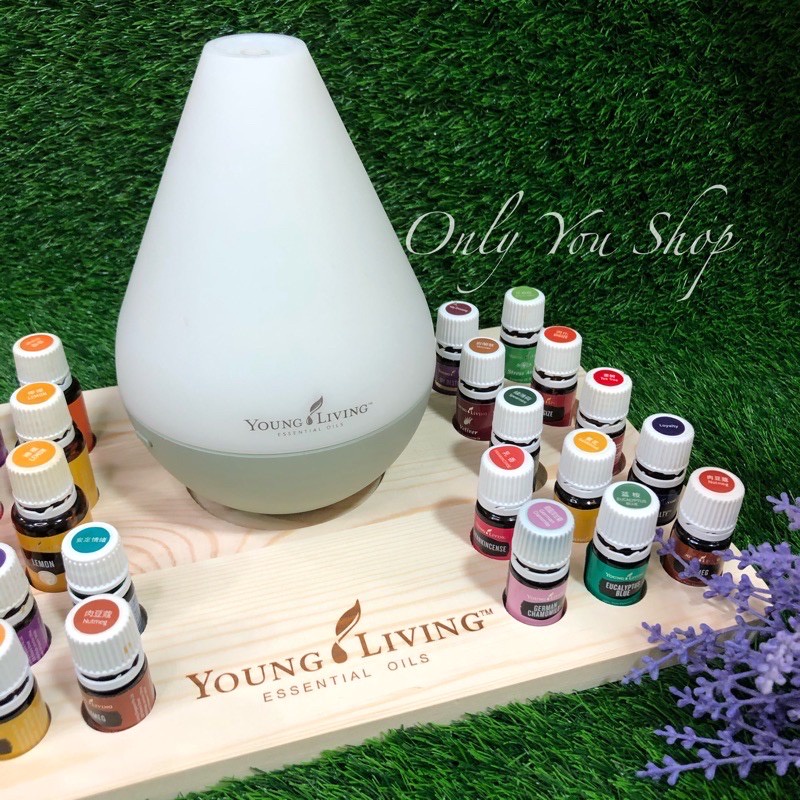 Young Living Dew Drop & Desert Mist Diffuser Wood Display Rack (Ready