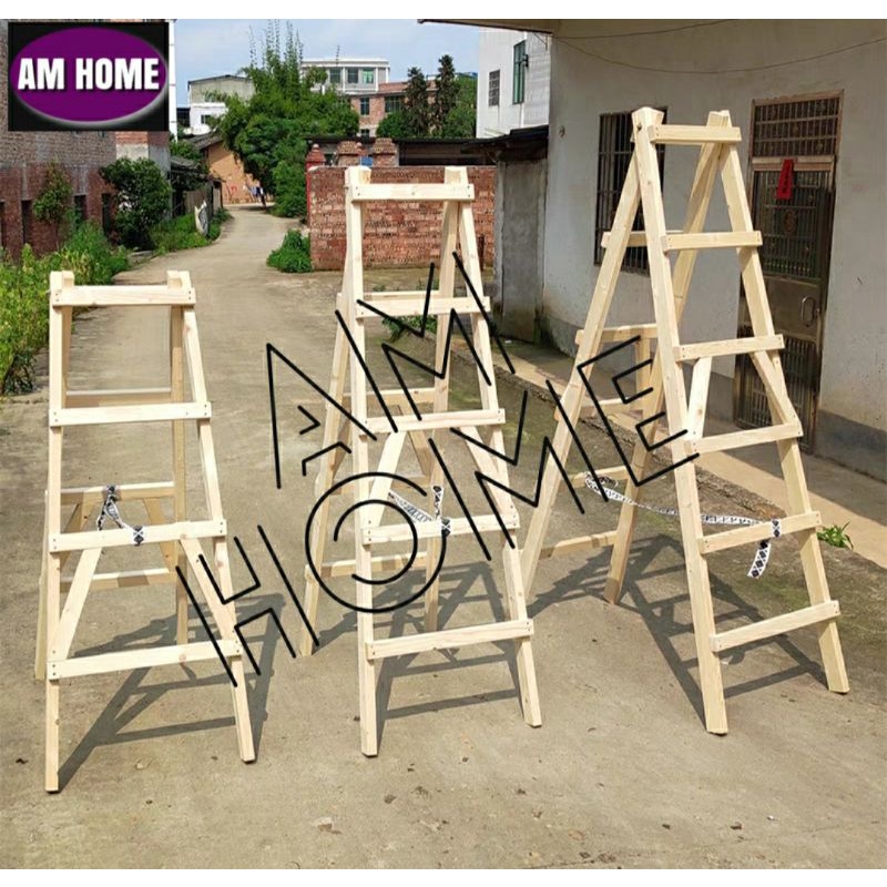 Tangga Lipat Heavy Duty,Tangga Kerja TMB,wooden ladders, Tangga lipat ,Double Sided ladders Solid Kayu Tangga