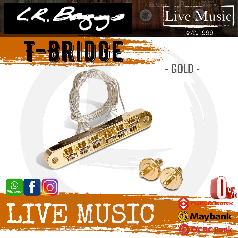 LR Baggs X-Bridge Standard Strat Guitar Piezo Bridge Pickup Gold 