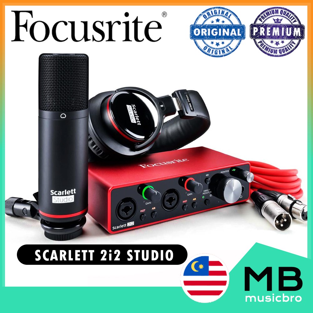 Focusrite Scarlett 2i2 Studio 3rd Gen Recording Bundle USB Audio ...